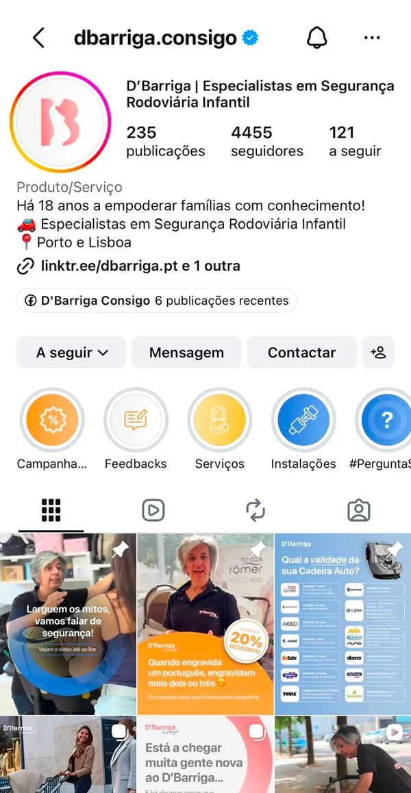 Perfil de Instagram de D'Barriga Consigo